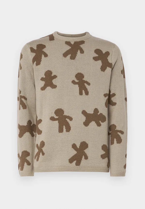 ONSXMAS CREW COOKIE  - Strickpullover - chinchilla/sepia