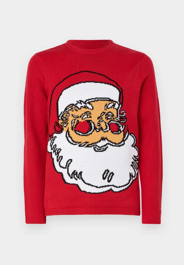 ONSXMAS CREW SANTA UNISEX - Strickpullover - poppy red/cloud dancer apricot nectar