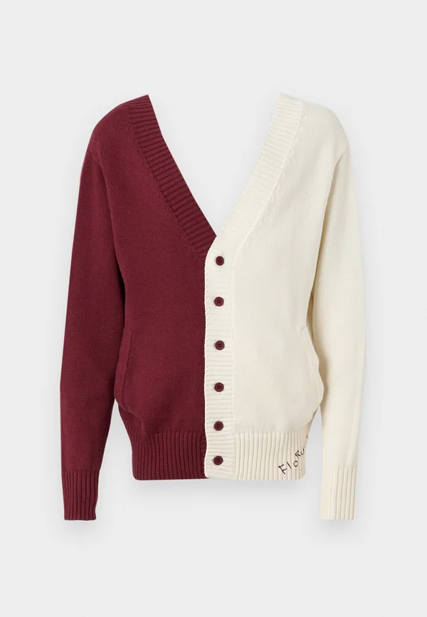 OPEN BACK HALF CARDIGAN UNISEX - Strickjacke - burgundy red