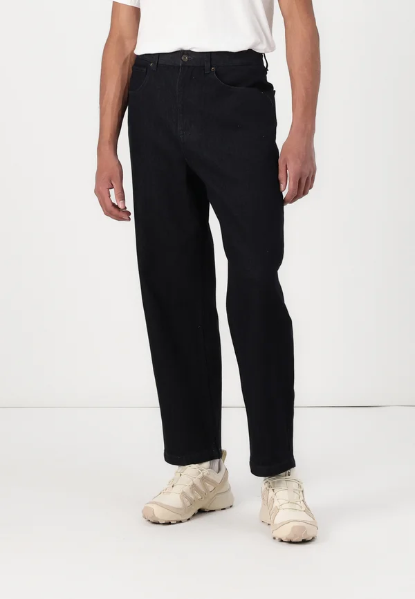 OPEN HEM BAGGY PANTS - Jeans Relaxed Fit - dark indigo overdye denim