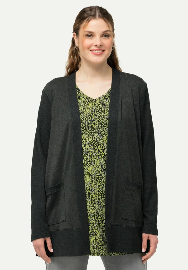 OPEN SHAPE LONG SLEEVE - Strickjacke - black