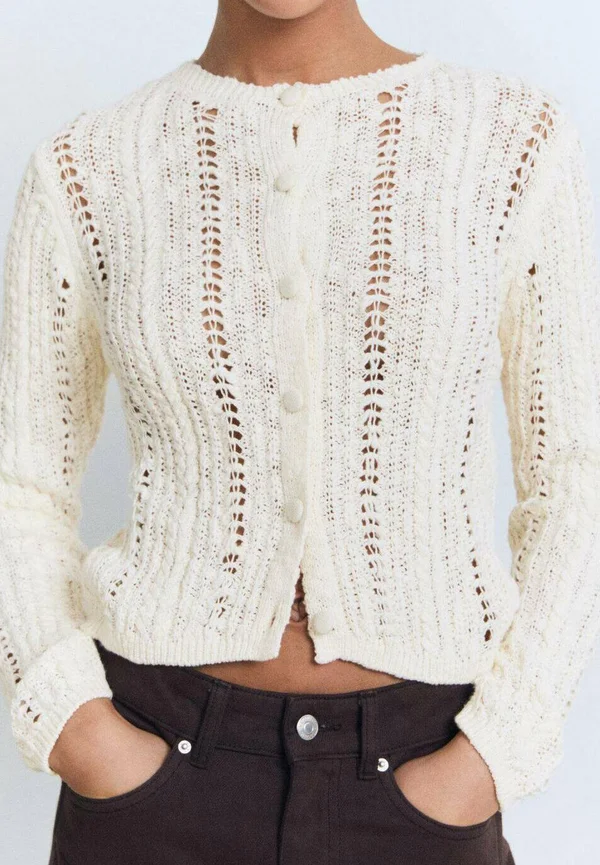 OPENWORK - Strickjacke - off-white