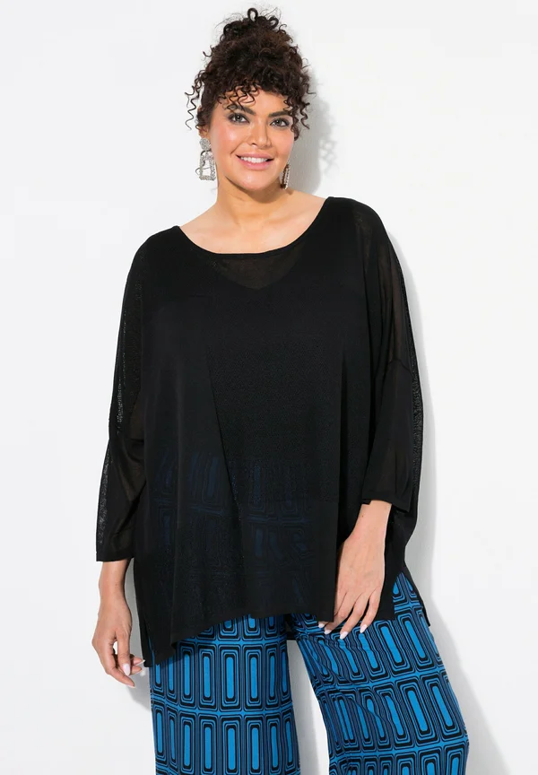 OPENWORK - Strickpullover - black