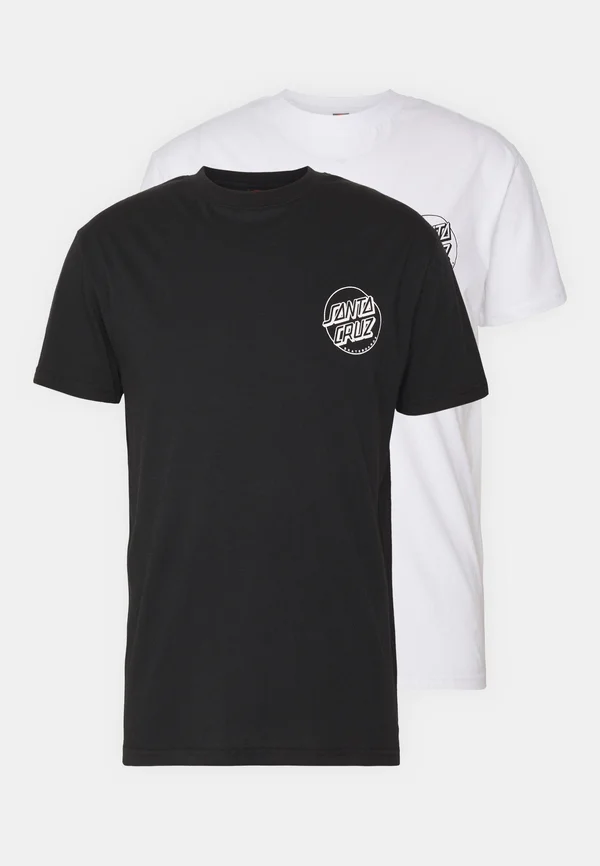 OPUS DOT CHEST UNISEX 2 PACK - T-Shirt print - black/white