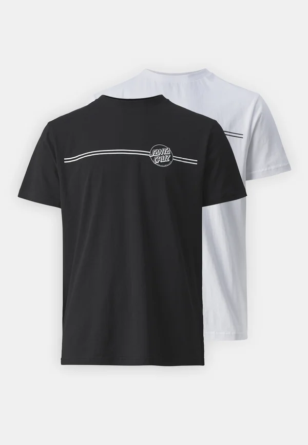 OPUS DOT STRIPE CHEST UNISEX 2 PACK - T-Shirt print - black/white