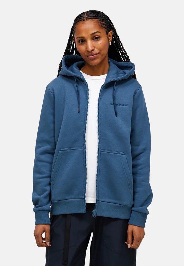 ORIGINAL SMALL LOGO HOOD - Sweatjacke - taubenblau