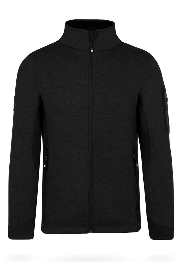 OUTDOOR ÜBERGANGS STRICKJACKE MIT SEITENTASCHEN - Fleecejacke - schwarz