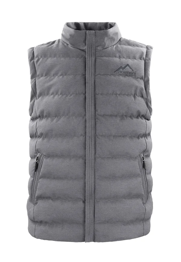 OUTDOOR WATTIERTE WINTER-STEPP MIT KAPUZE - Weste - grau