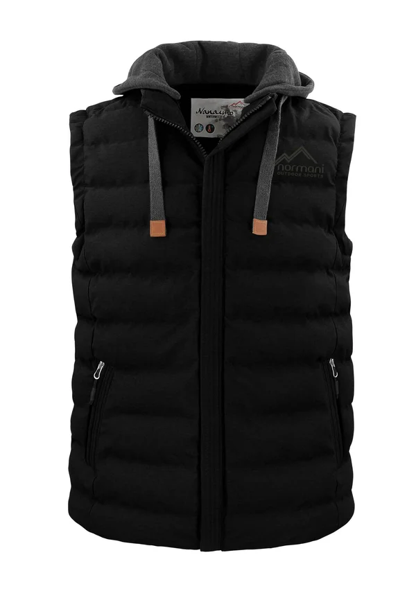 OUTDOOR WATTIERTE WINTER-STEPP MIT KAPUZE - Weste - schwarz