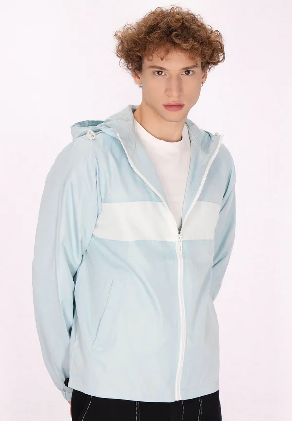 Outdoorjacke - blasses türkis weiss