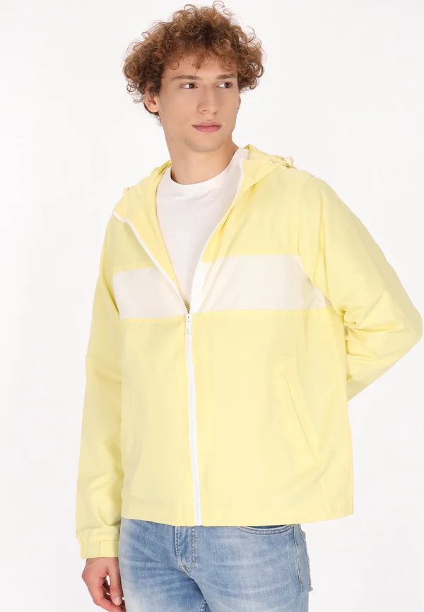 Outdoorjacke - hellgelb weiss