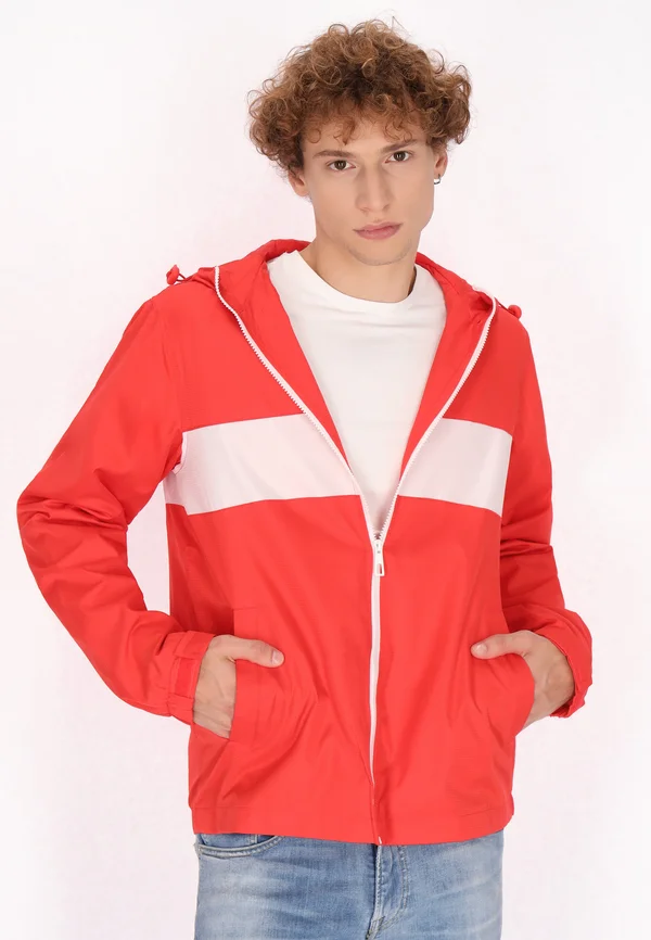Outdoorjacke - rot weiss