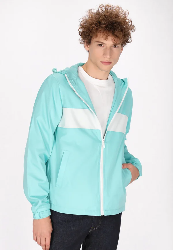 Outdoorjacke - türkis weiss