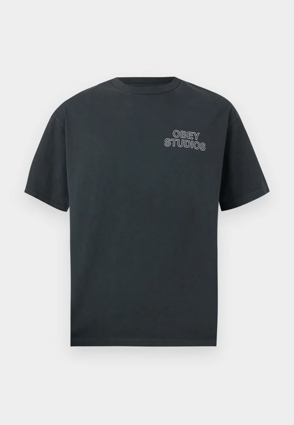 OUTLINE UNISEX - T-Shirt print - pigment true vintage black