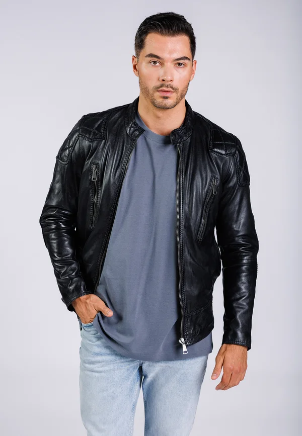 OVERFLIGHT - Lederjacke - black