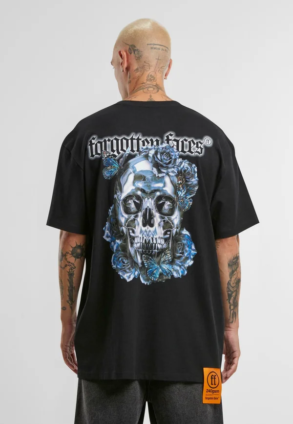 OVERGROWN CHROME SKULL TEE - T-Shirt print - black