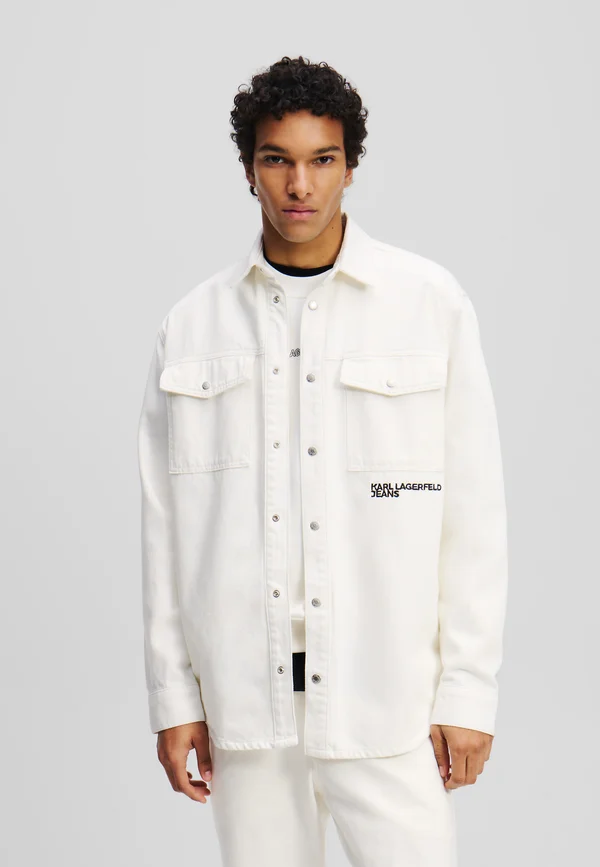 OVERSHIRT - Jeansjacke - white denim
