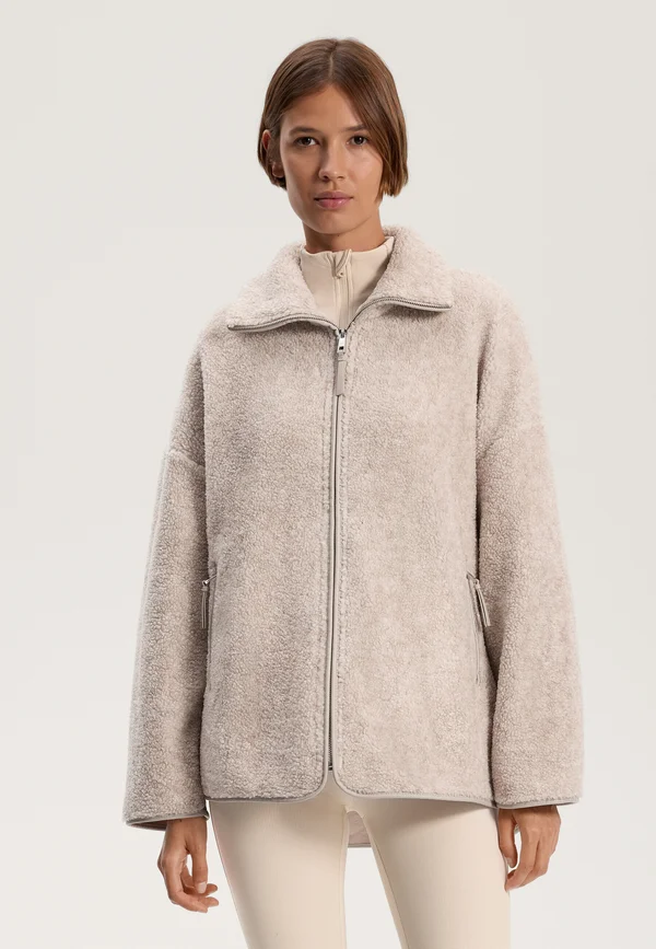 OVERSIZE FAUX-SHEARLING - Fleecejacke - light grey