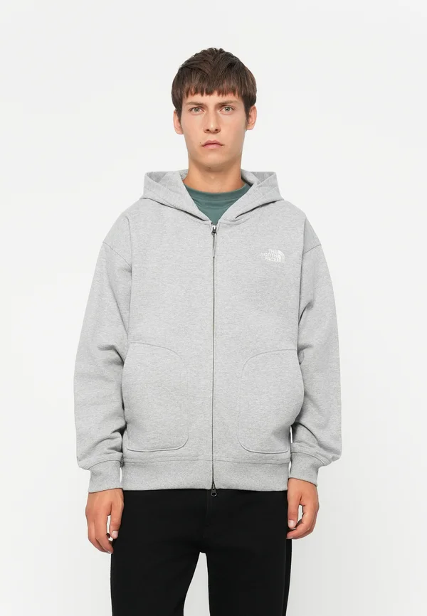 OVERSIZE HOODIE - Sweatjacke - light grey heather