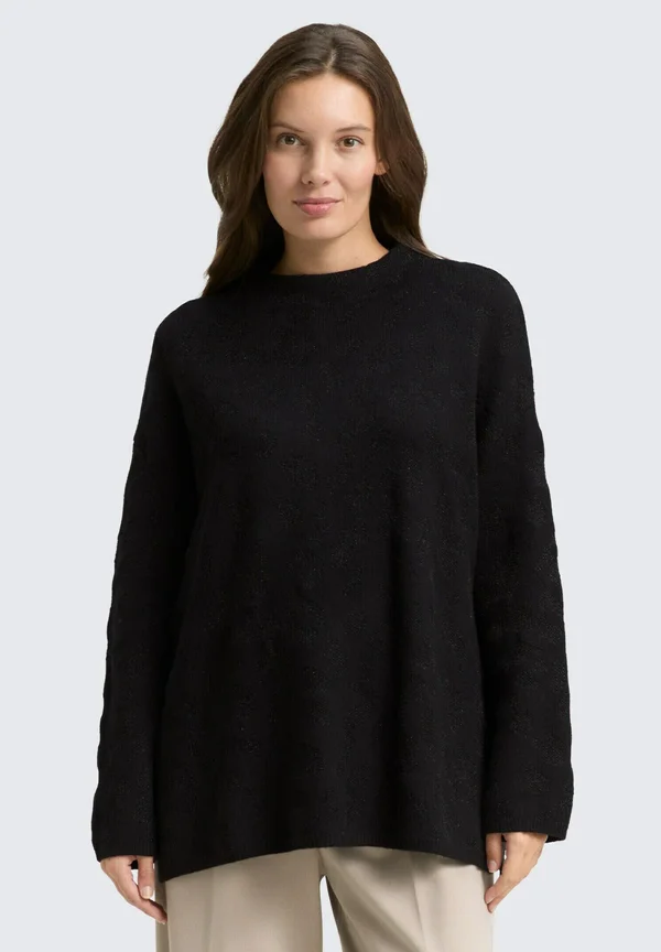 OVERSIZE  MIT GLITZER-EFFEKT - Strickpullover - black lurex knit