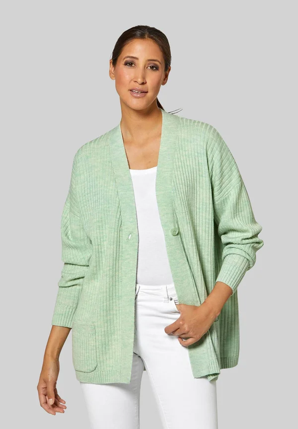 OVERSIZE - Strickjacke - light mint green   melange