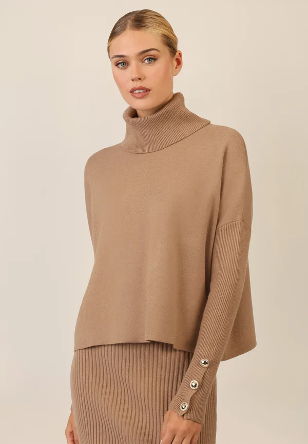 OVERSIZED - Strickpullover - camel