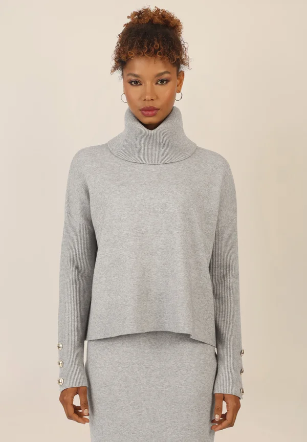 OVERSIZED - Strickpullover - graumeliert