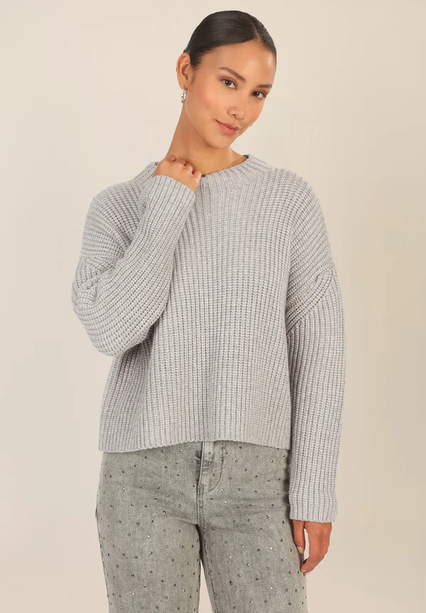 OVERSIZED - Strickpullover - graumeliert