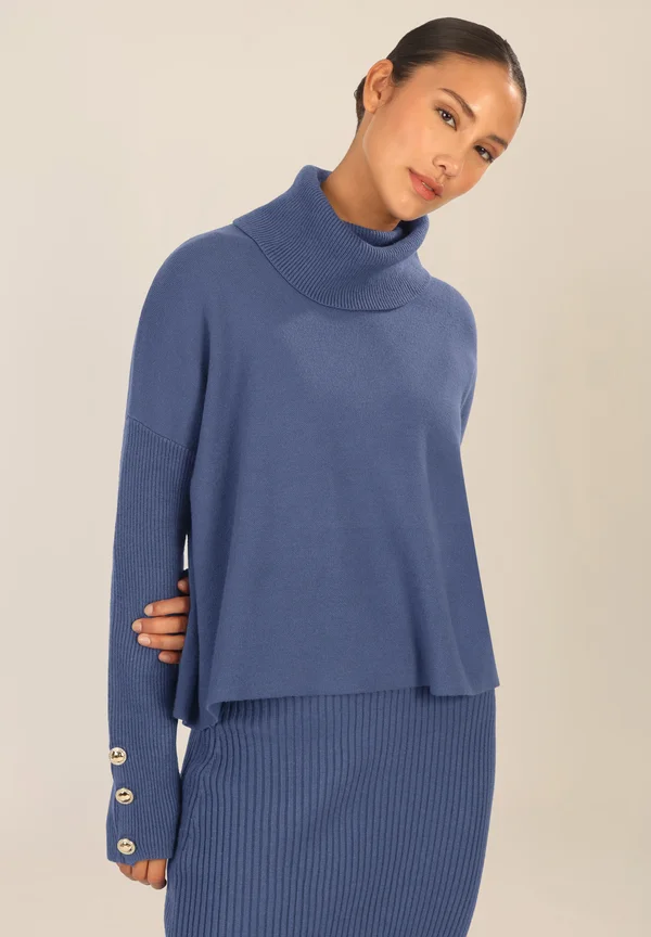 OVERSIZED - Strickpullover - mittelblau