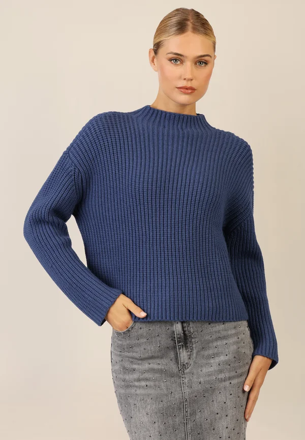 OVERSIZED - Strickpullover - mittelblau