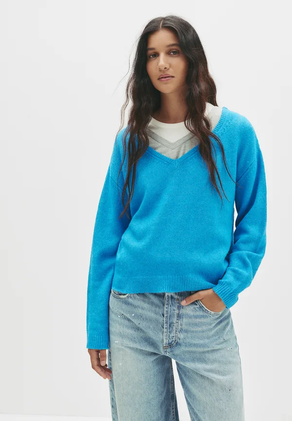OVERSIZED - Strickpullover - turquoise