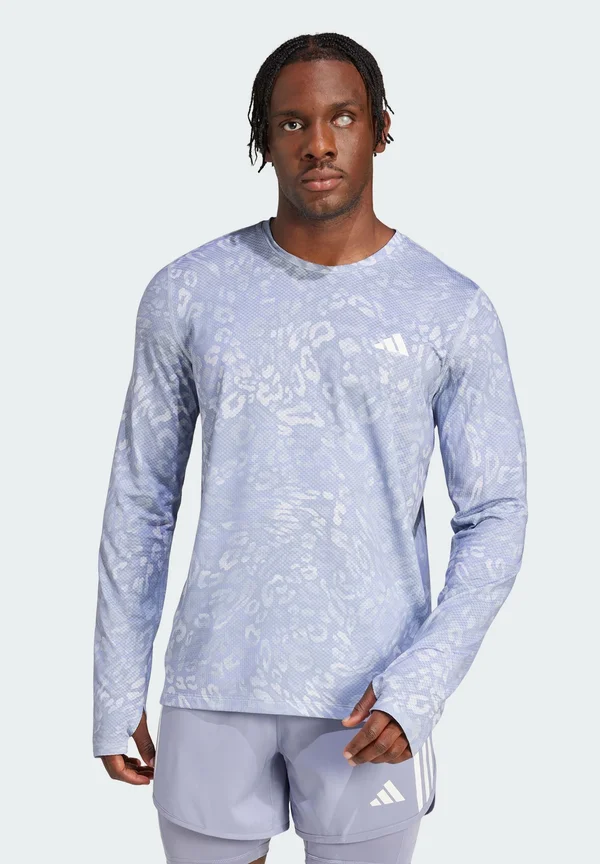 OWN THE RUN CLIMACOOL 3-STRIPES LONG SLEEVE - Langarmshirt - dash grey violet tone