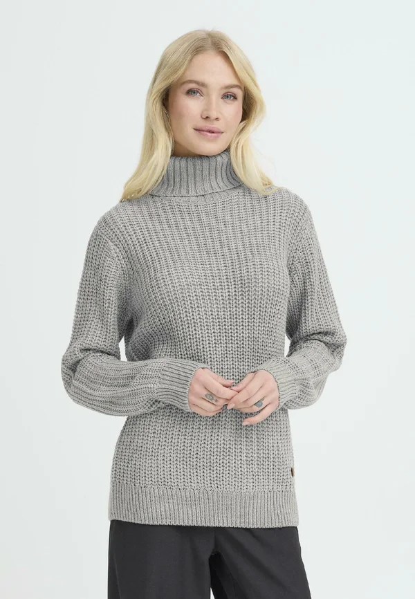 OXEDNA ROLLNECK - Strickpullover - medium grey melange