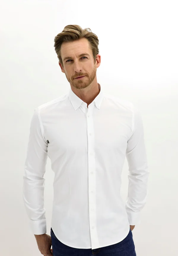 OXFORD GEKNÖPFTER KRAGEN SLIM FIT TALL - Businesshemd - White