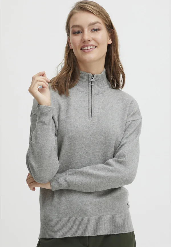 OXRITA - Strickpullover - mid grey melange