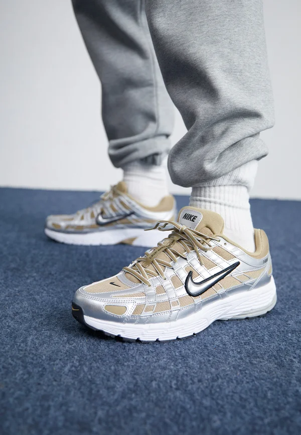 P-6000 - Sneaker low - khaki/metallic silver/metallic platinum/pure platinum/white/black