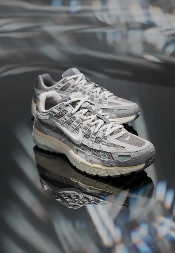 P-6000 UNISEX - Sneaker low - flat pewter/white/light iron ore/metallic silver/iron grey/light bone