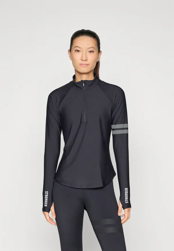 PACE HALF ZIP - Langarmshirt - black