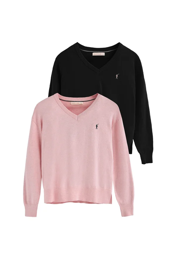 PACK 2 - Strickpullover - black-pink vigore
