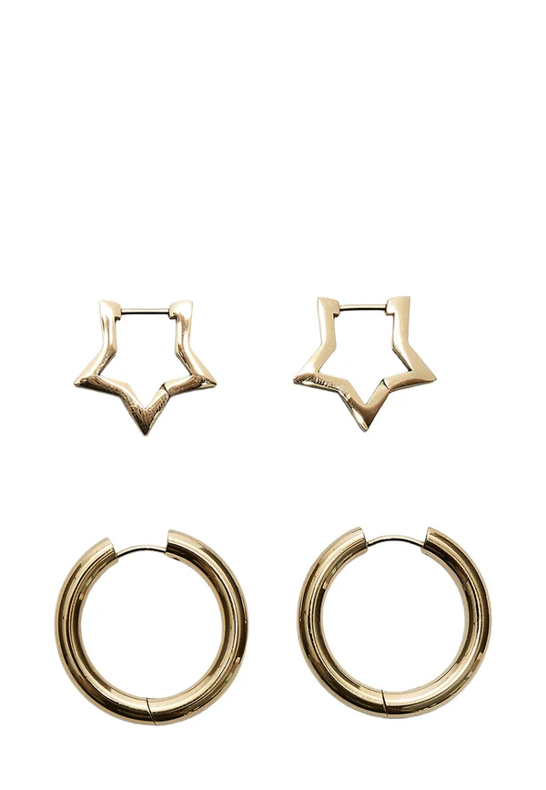 PACK OF 2 WATERPROOF HOOP AND STAR  - Ohrringe - yellow