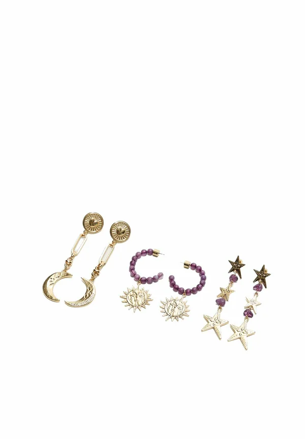 PACK OF 3 BEADED MOON - Ohrringe - gold-coloured