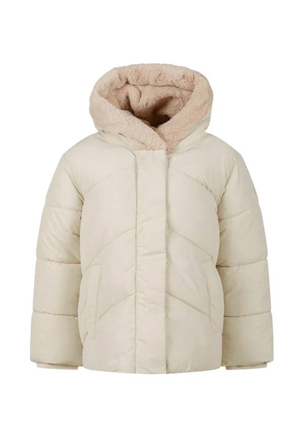 PADDED HOODED FLUFFY LINED - Winterjacke - stone