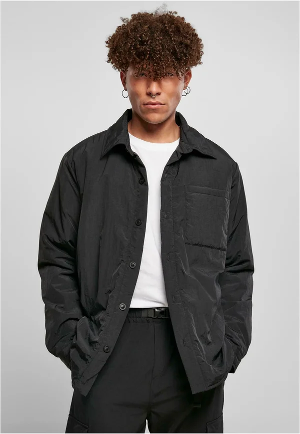 PADDED NYLON SHIRT JACKET - Übergangsjacke - black