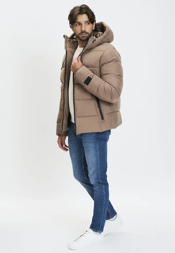 PADDED PUFFER ZIP POCKETS - Winterjacke - tan