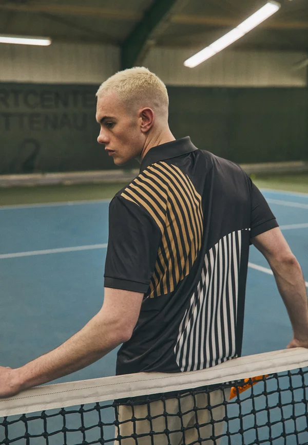 PADDY STRIPED - Poloshirt - black