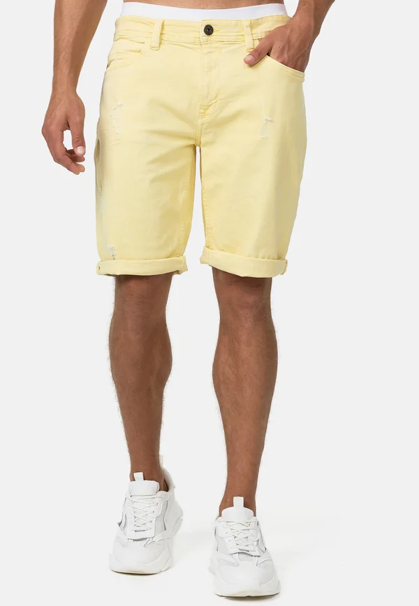 PAGE - Jeans Shorts - pale banana