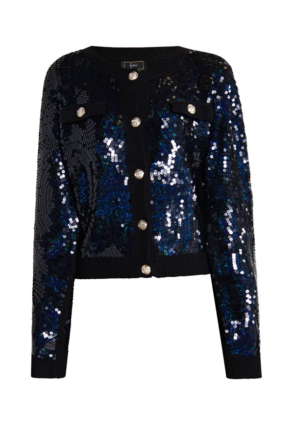 PAILLETTEN - Strickjacke - schwarz