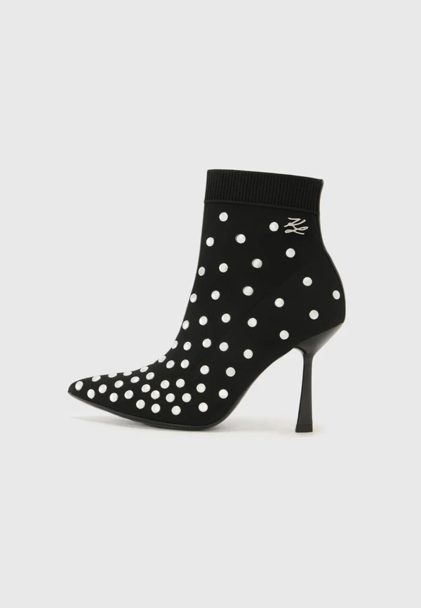 PANDARA - High Heel Stiefelette - black/silver-coloured