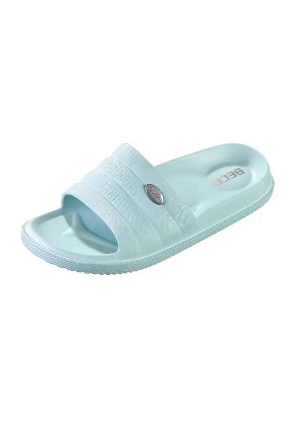 Pantolette flach - aqua türkis