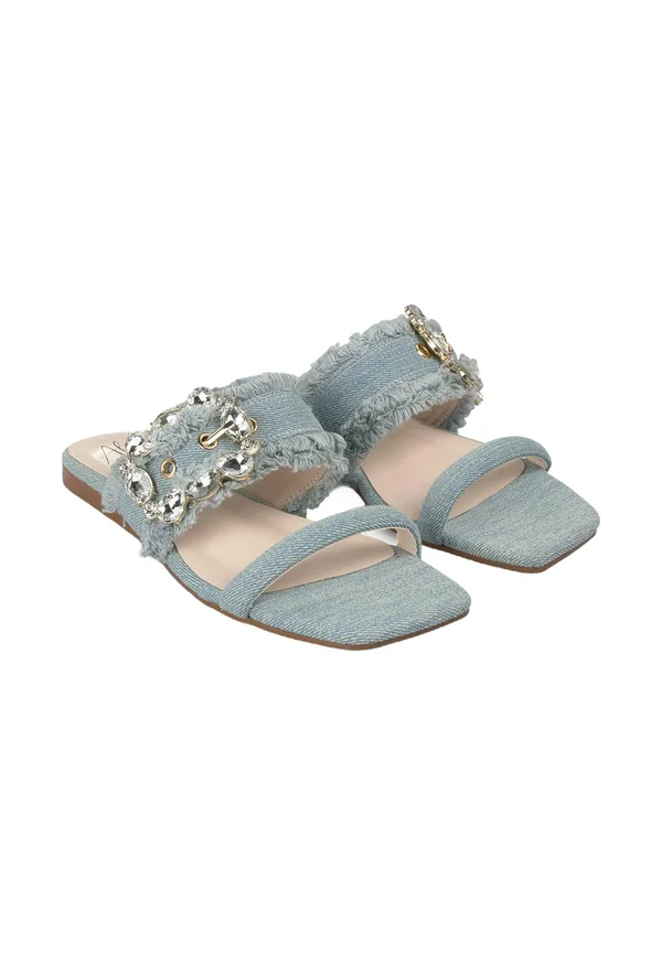 Pantolette flach - azul